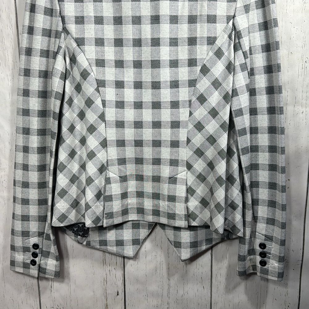 Cabi Gray Gingham Check Blazer Preppy Tailored Business Casual Jacket Workwear - Picture 13 of 16